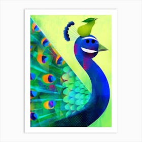 Peacock With Pesky Pear Art Print