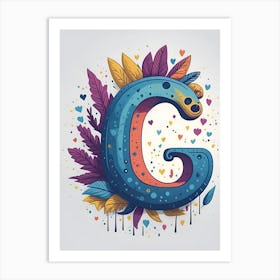 Colorful Letter G Illustration 24 Art Print