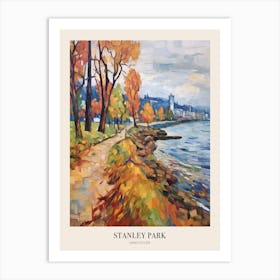 Autumn City Park Painting Stanley Park Vancouver Canada Poster Art Print