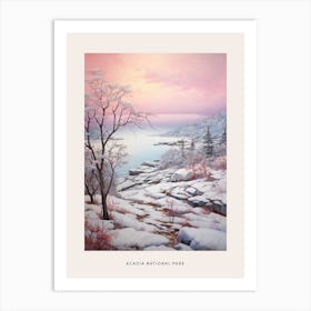 Dreamy Winter National Park Poster  Acadia National Park United States 2 Art Print