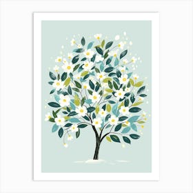 Sycamore Tree Flat Illustration 1 Art Print