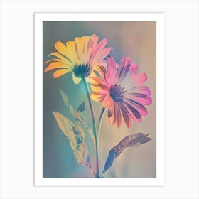 Iridescent Flower Calendula 1 Art Print