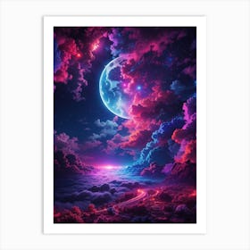 Moon In The Sky Print Art Print