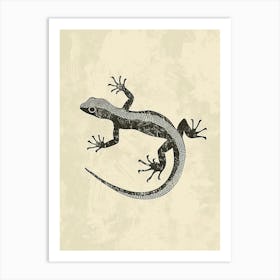 Block Print Gecko 5 Art Print