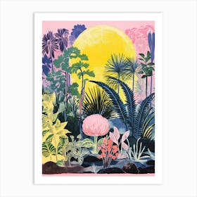 Colourful Botanical Risograph Style 19 Art Print