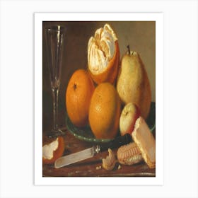 Still Life With Fruit And A Knife Art Print