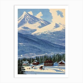 Appi Kogen, Japan Ski Resort Vintage Landscape 1 Skiing Poster Art Print