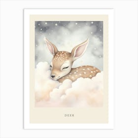 Sleeping Baby Deer 1 Nursery Poster Art Print