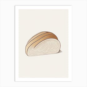 Buckwheat Bread Bakery Product Minimalist Line Drawing Art Print