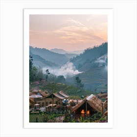 Sunrise Over Rice Terraces 2 Art Print