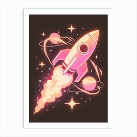 Space Rocket Art Print