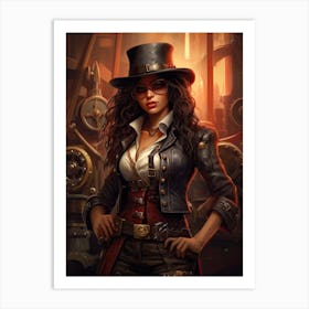 Steampunk Cowgirl 2 Art Print