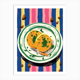 A Plate Of Pumpkins, Autumn Food Illustration Top View 10 Art Print