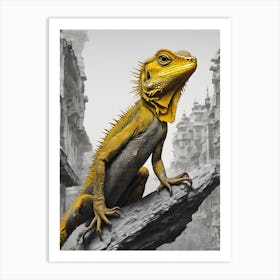 Lizard In The City Art Print