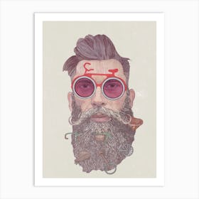 Hipster Dude Poster Art Print