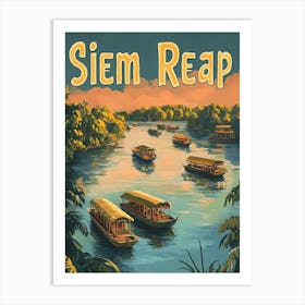 Aihrgdesign A Mid Century Modern Travel Poster For Siem Reap 5 Art Print