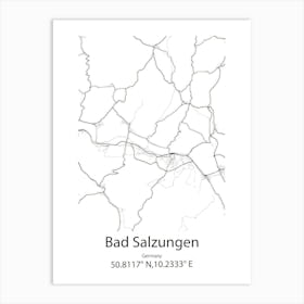 Bad Salzungen,Germany Minimalist Map Art Print