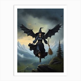 Witch Flying 3 Art Print