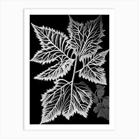 Nettle Leaf Linocut 2 Art Print