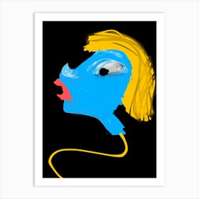 Blue Face Art Print