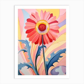 Gaillardia 3 Hilma Af Klint Inspired Pastel Flower Painting Art Print