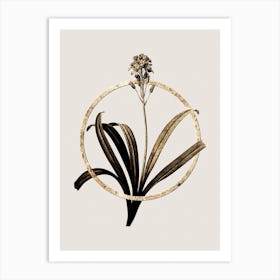 Gold Ring Spanish Bluebell Glitter Botanical Illustration n.0013 Art Print