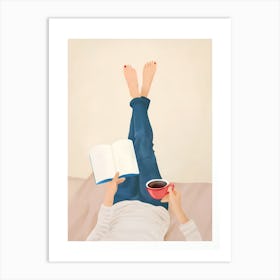 Reading A Book Art Print