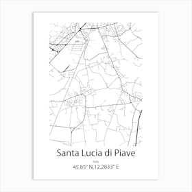 Santa Lucia Del Camino,Mexico Minimalist Map Art Print