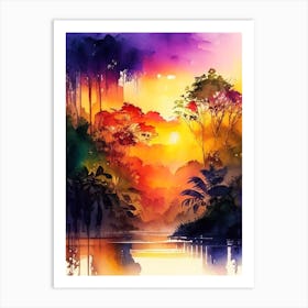 The Amazon Rainforest Watercolour 4 Art Print