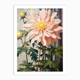 Dahlia 3 Flower Painting Art Print