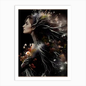 Ethereal Lady of the Forest (full color) Art Print