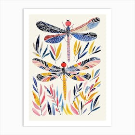 Colourful Insect Illustration Dragonfly 5 Art Print