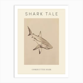 Cookiecutter Shark Vintage Illustration 6 Poster Art Print