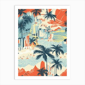 Rio De Janeiro, Brazil, Inspired Travel Pattern 4 Art Print