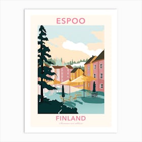 Espoo, Finland, Flat Pastels Tones Illustration 4 Poster Art Print