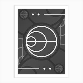 Abstract Geometric Glyph Array in White and Gray n.0054 Art Print