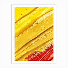 Close Up Of Red And Yellow Paint Art Print