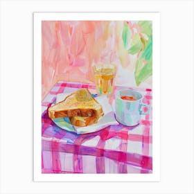 Pink Breakfast Food Hash Browns 3 Art Print