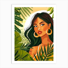 Asian Girl In The Jungle Art Print