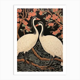 Art Nouveau Birds Poster Swan 2 Art Print