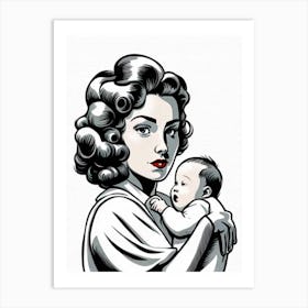 Mother Holds Her Baby Art Print