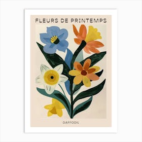 Spring Floral French Poster  Daffodil 2 Art Print