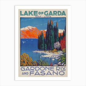 Garda Lake Italy Vintage Travel Poster Art Print
