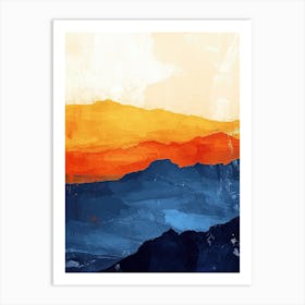 Sunset in a Mountain, Minimalism Art Print