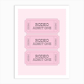 Rodeo Ticket - Pink Art Print