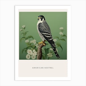 Ohara Koson Inspired Bird Painting American Kestrel 3 Poster Art Print