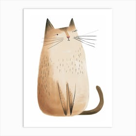 Khao Manee Cat Clipart Illustration 2 Art Print