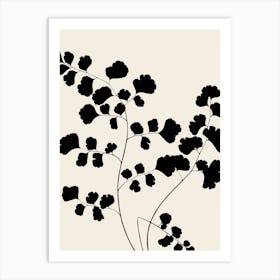 Fern Leaves in Black, Farmhouse Botanical Art Print