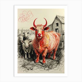 Red Bull Art Print