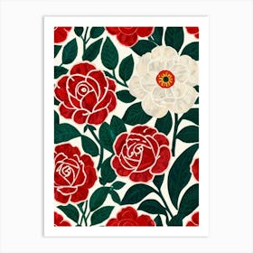 William Morris Red Roses 1 Art Print